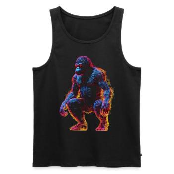 Gorilla Animal Monkey Zoo Animal Motif Animal Lover - Men's Premium Organic Tank Top - black - Front - AI Model Male 178 light (178cm)