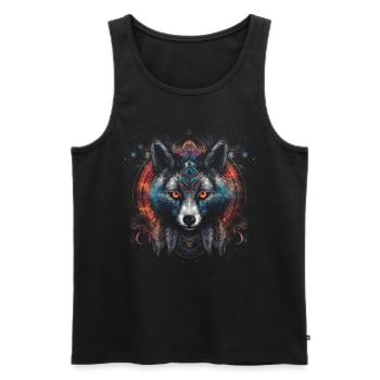 Fox Animal Lover Gift Motif animal sauvage - Débardeur bio Premium Homme - noir - Devant - AI Model Male 178 light (178cm)