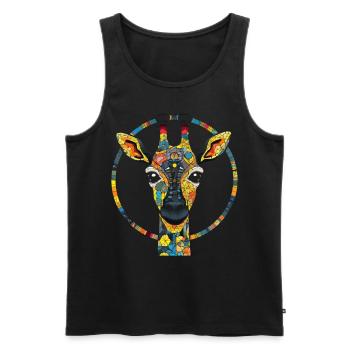 Giraffe Animal Africa Gift Animal Lover Zoo - Men's Premium Organic Tank Top - black - Front - Michal (187cm)