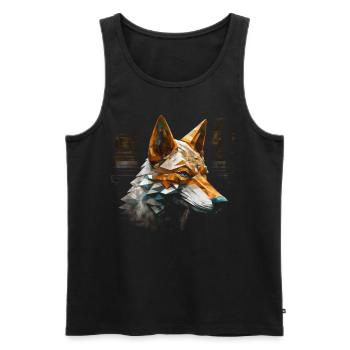 Fuchs Tierliebhaber Geschenk Wildtier Tier Motiv - Männer Premium Bio Tank Top - Schwarz - Vorne - Michal (187cm)