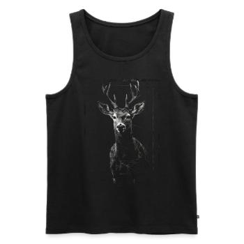 Deer Deer Forest Art Animal Gift Animal Motif - Débardeur bio Premium Homme - noir - Devant - AI Model Male 178 light (178cm)