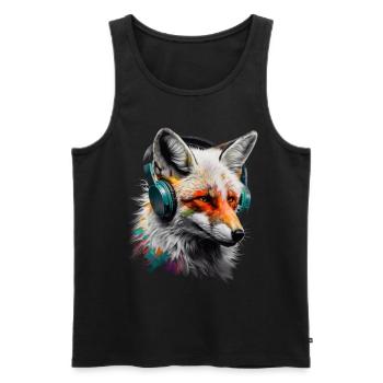 Fuchs Tierliebhaber Geschenk Wildtier Tier Motiv - Männer Premium Bio Tank Top - Schwarz - Vorne - Michal (187cm)