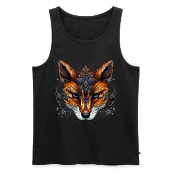 Renard Amoureux des Animaux Cadeau Faune Motif Animalier - Débardeur bio Premium Homme - noir - Devant - AI Model Male 178 light (178cm)