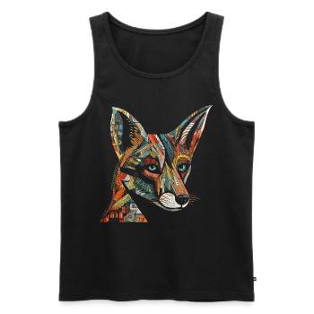 Fuchs Tierliebhaber Geschenk Wildtier Tier Motiv - Männer Premium Bio Tank Top - Schwarz - Vorne - Michal (187cm)