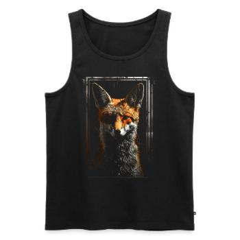Fox Animal Lover Gift Motif animal sauvage - Débardeur bio Premium Homme - noir - Devant - AI Model Male 178 light (178cm)