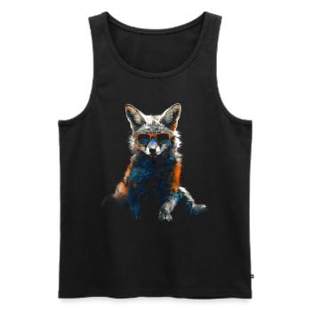 Fuchs Tierliebhaber Geschenk Wildtier Tier Motiv - Männer Premium Bio Tank Top - Schwarz - Vorne - Michal (187cm)