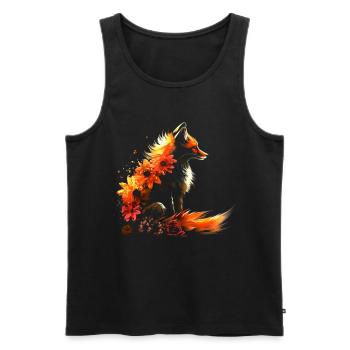 Fuchs Tierliebhaber Geschenk Wildtier Tier Motiv - Männer Premium Bio Tank Top - Schwarz - Vorne - Michal (187cm)