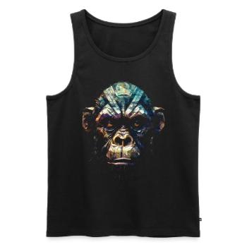 Affe Polygon Kunst Primat Dschungel Tier Geschenk - Männer Premium Bio Tank Top - Schwarz - Vorne - AI Model Male 178 light (178cm)