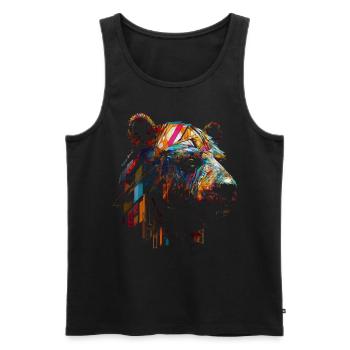 Bear Animal Colorful Gift Idea Christmas Gift - Men's Premium Organic Tank Top - black - Front - AI Model Male 178 light (178cm)