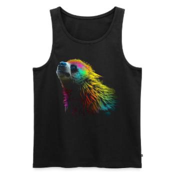 Paresseux Animal Cadeau Animal Motif Animal Coloré - Débardeur bio Premium Homme - noir - Devant - AI Model Male 178 light (178cm)
