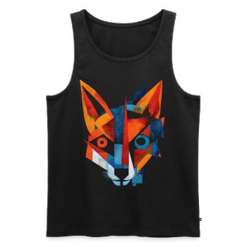 Fox Animal Lover Gift Wild Animal Animal Motif - Men's Premium Organic Tank Top - black - Front - Michal (187cm)