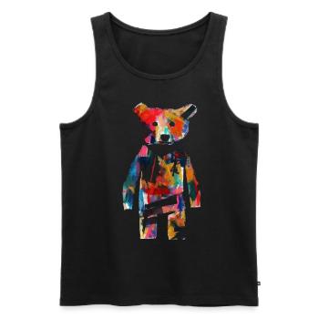 Bear Artwork Animal Bear Gift Animal Motif Art - Men's Premium Organic Tank Top - black - Front - AI Model Male 178 light (178cm)