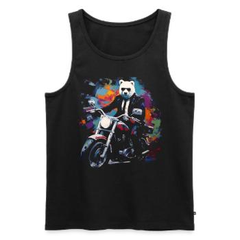 Bear Motorcycle Polar Bear Cool Animal Colorful Sunglasses - Men's Premium Organic Tank Top - black - Front - Michal (187cm)