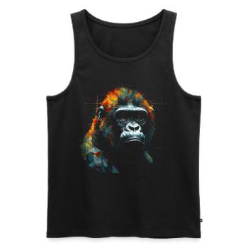 Gorilla Animal Monkey Zoo Animal Motif Animal Lover - Men's Premium Organic Tank Top - black - Front - AI Model Male 178 light (178cm)