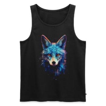 Fox Animal Lover Gift Motif animal sauvage - Débardeur bio Premium Homme - noir - Devant - AI Model Male 178 light (178cm)
