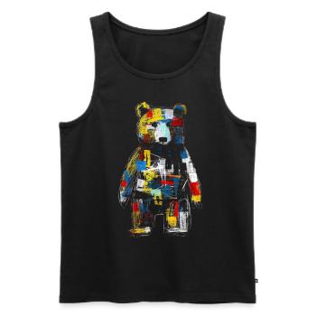 Bear Artwork Animal Bear Gift Animal Motif Art - Men's Premium Organic Tank Top - black - Front - AI Model Male 178 light (178cm)