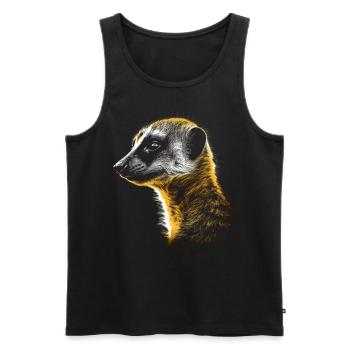 Erdmännchen Geschenk Tier Tiermotiv - Männer Premium Bio Tank Top - Schwarz - Vorne - Michal (187cm)