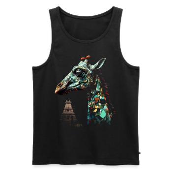 Giraffe Animal Africa Gift Animal Lover Zoo - Men's Premium Organic Tank Top - black - Front - Michal (187cm)