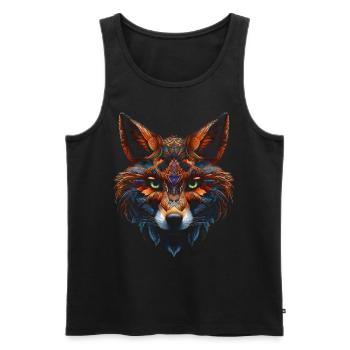 Fuchs Tierliebhaber Geschenk Wildtier Tier Motiv - Männer Premium Bio Tank Top - Schwarz - Vorne - AI Model Male 178 light (178cm)
