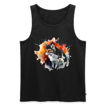 Fuchs Tierliebhaber Geschenk Wildtier Tier Motiv - Männer Premium Bio Tank Top - Schwarz - Vorne - AI Model Male 178 light (178cm)