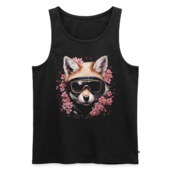 Fuchs Tierliebhaber Geschenk Wildtier Tier Motiv - Männer Premium Bio Tank Top - Schwarz - Vorne - Michal (187cm)