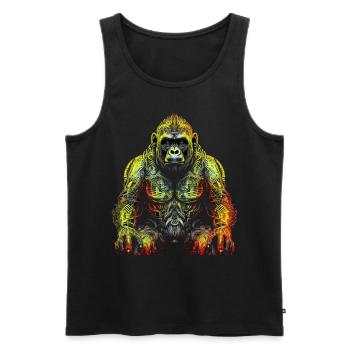 Gorilla Tier Affe Zoo Tiermotiv Tierliebhaber - Männer Premium Bio Tank Top - Schwarz - Vorne - Michal (187cm)