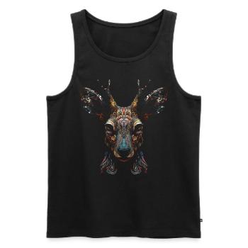 Deer Deer Woodland Art Animal Gift Animal Design - Men's Premium Organic Tank Top - black - Front - Michal (187cm)