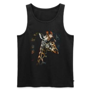 Giraffe Animal Africa Gift Animal Lover Zoo - Men's Premium Organic Tank Top - black - Front - Michal (187cm)