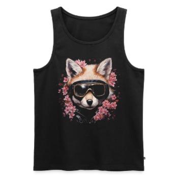 Renard Amoureux des Animaux Cadeau Faune Motif Animalier - Débardeur bio Premium Homme - noir - Devant - AI Model Male 178 light (178cm)