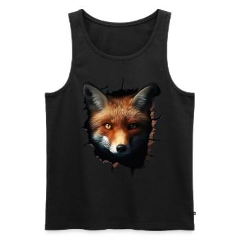 Fox Animal Lover Gift Motif animal sauvage - Débardeur bio Premium Homme - noir - Devant - AI Model Male 178 light (178cm)