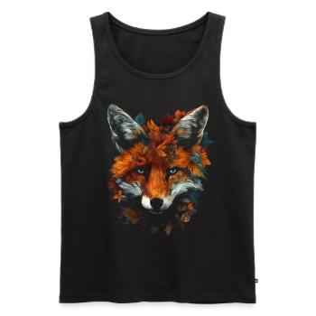 Fuchs Tierliebhaber Geschenk Wildtier Tier Motiv - Männer Premium Bio Tank Top - Schwarz - Vorne - Michal (187cm)