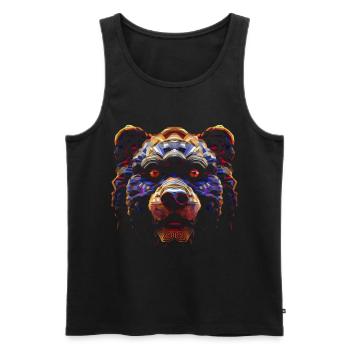 Bear Polygon Art Animal Fantasy Animal Lover - Men's Premium Organic Tank Top - black - Front - AI Model Male 178 light (178cm)