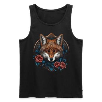 Fuchs Tierliebhaber Geschenk Wildtier Tier Motiv - Männer Premium Bio Tank Top - Schwarz - Vorne - AI Model Male 178 light (178cm)