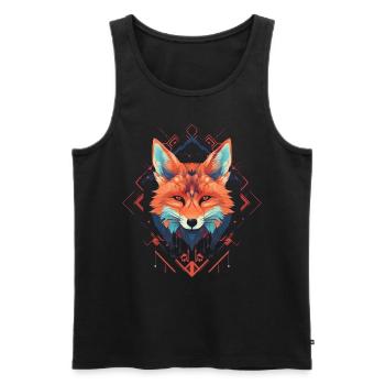 Fox Animal Lover Gift Motif animal sauvage - Débardeur bio Premium Homme - noir - Devant - AI Model Male 178 light (178cm)