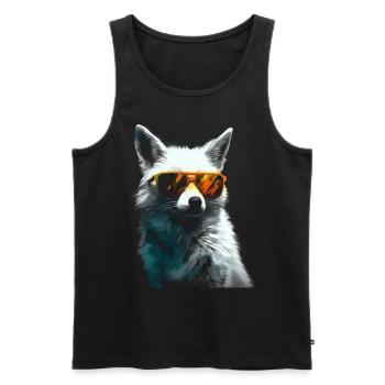 Fuchs Tierliebhaber Geschenk Wildtier Tier Motiv - Männer Premium Bio Tank Top - Schwarz - Vorne - Michal (187cm)
