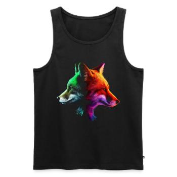 Fuchs Tierliebhaber Geschenk Wildtier Tier Motiv - Männer Premium Bio Tank Top - Schwarz - Vorne - AI Model Male 178 light (178cm)