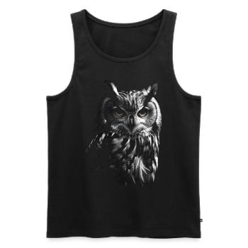 Owl Night Bird Bird Animal Gift Art - Men's Premium Organic Tank Top - black - Front - Michal (187cm)