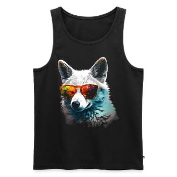 Fuchs Tierliebhaber Geschenk Wildtier Tier Motiv - Männer Premium Bio Tank Top - Schwarz - Vorne - Michal (187cm)