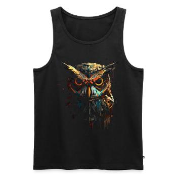 Owl Night Bird Bird Animal Gift Art - Men's Premium Organic Tank Top - black - Front - Michal (187cm)