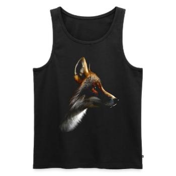 Fuchs Tierliebhaber Geschenk Wildtier Tier Motiv - Männer Premium Bio Tank Top - Schwarz - Vorne - Michal (187cm)