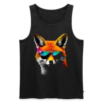 Fuchs Tierliebhaber Geschenk Tier Sonnenbrille - Männer Premium Bio Tank Top - Schwarz - Vorne - Michal (187cm)