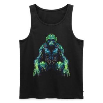 Gorilla Animal Monkey Zoo Animal Motif Animal Lover - Men's Premium Organic Tank Top - black - Front - AI Model Male 178 light (178cm)
