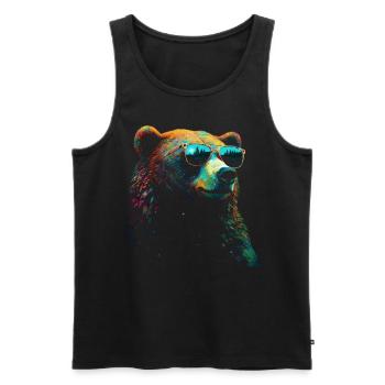 Bear Sunglasses Cool Forest Animals Gift Bears - Men's Premium Organic Tank Top - black - Front - AI Model Male 178 light (178cm)