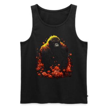 Gorilla Animal Monkey Zoo Animal Motif Animal Lover - Men's Premium Organic Tank Top - black - Front - AI Model Male 178 light (178cm)