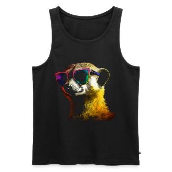 Suricate Gift Animal Animal Motif Lunettes de soleil - Débardeur bio Premium Homme - noir - Devant - Michal (187cm)