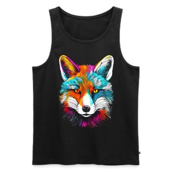 Fox Animal Lover Gift Motif animal sauvage - Débardeur bio Premium Homme - noir - Devant - Michal (187cm)