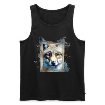 Fuchs Tierliebhaber Geschenk Wildtier Tier Motiv - Männer Premium Bio Tank Top - Schwarz - Vorne - AI Model Male 178 light (178cm)