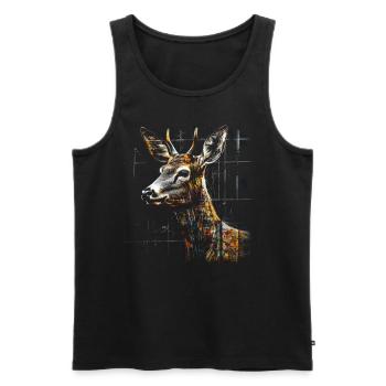 Deer Deer Forest Art Animal Gift Animal Motif - Débardeur bio Premium Homme - noir - Devant - AI Model Male 178 light (178cm)