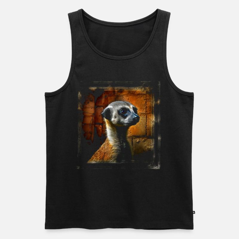 Erdmännchen Geschenk Tier Tiermotiv Kunst Bunt - Männer Premium Bio Tank Top - Schwarz