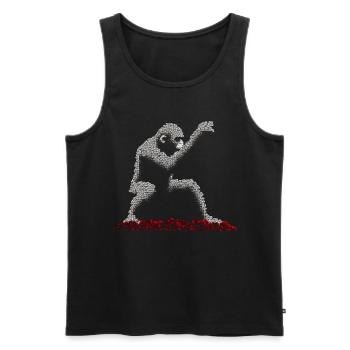 Affe Pixel Kunst Rosen Blumen Geschenk Kreativ - Männer Premium Bio Tank Top - Schwarz - Vorne - AI Model Male 178 light (178cm)